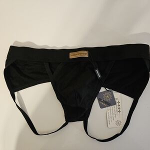 Men's New Black Beave Person Jock Strap Thong Underwear Athletic Support Size M